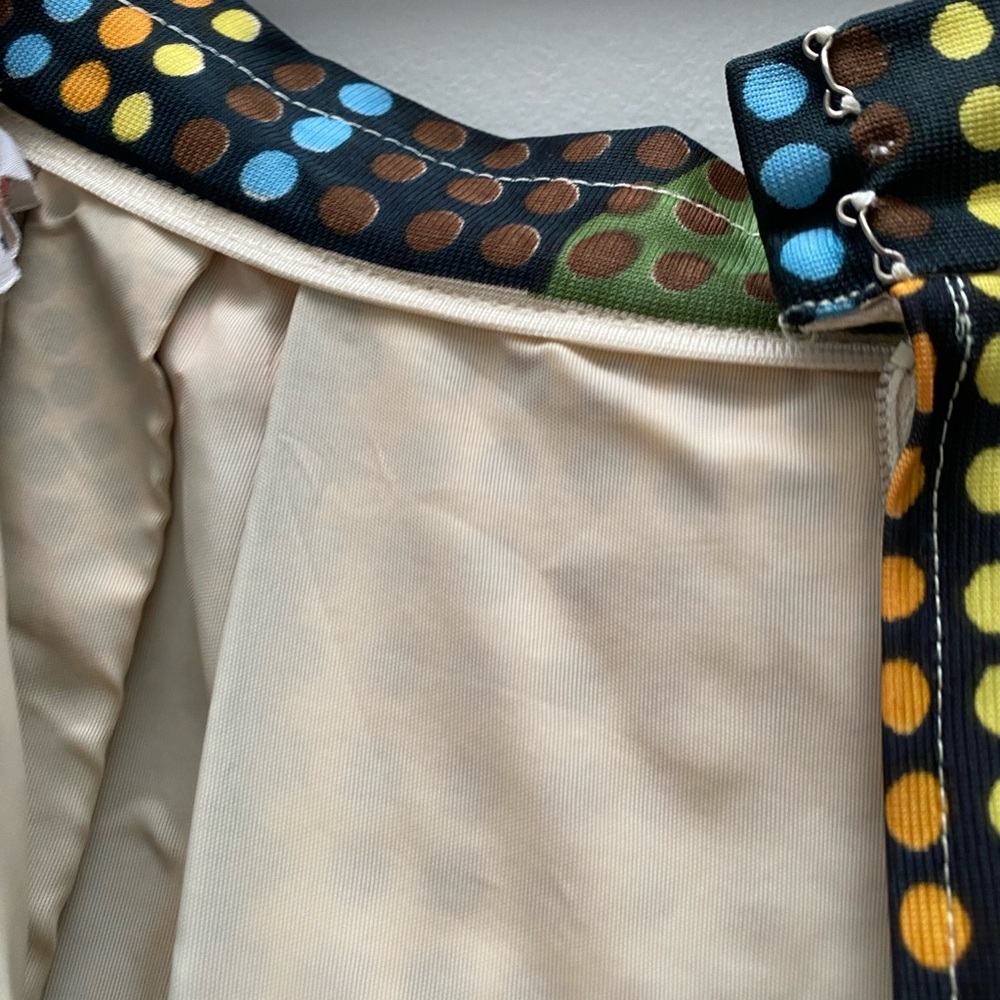 Vintage - Incredible 1970’s Maxi Dot Print Colourful Geometric Skirt by MALBE - Picture 12 of 14